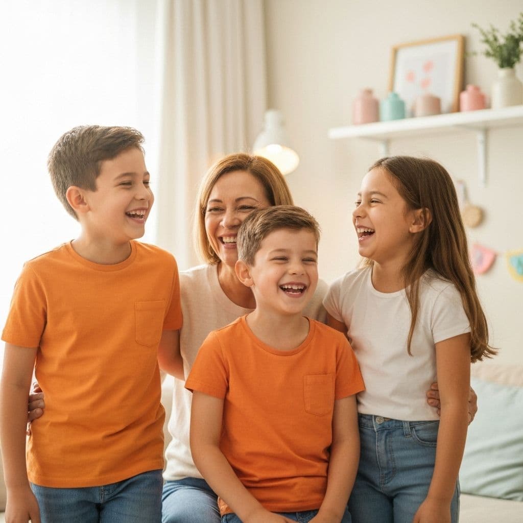 Happy family after adoption