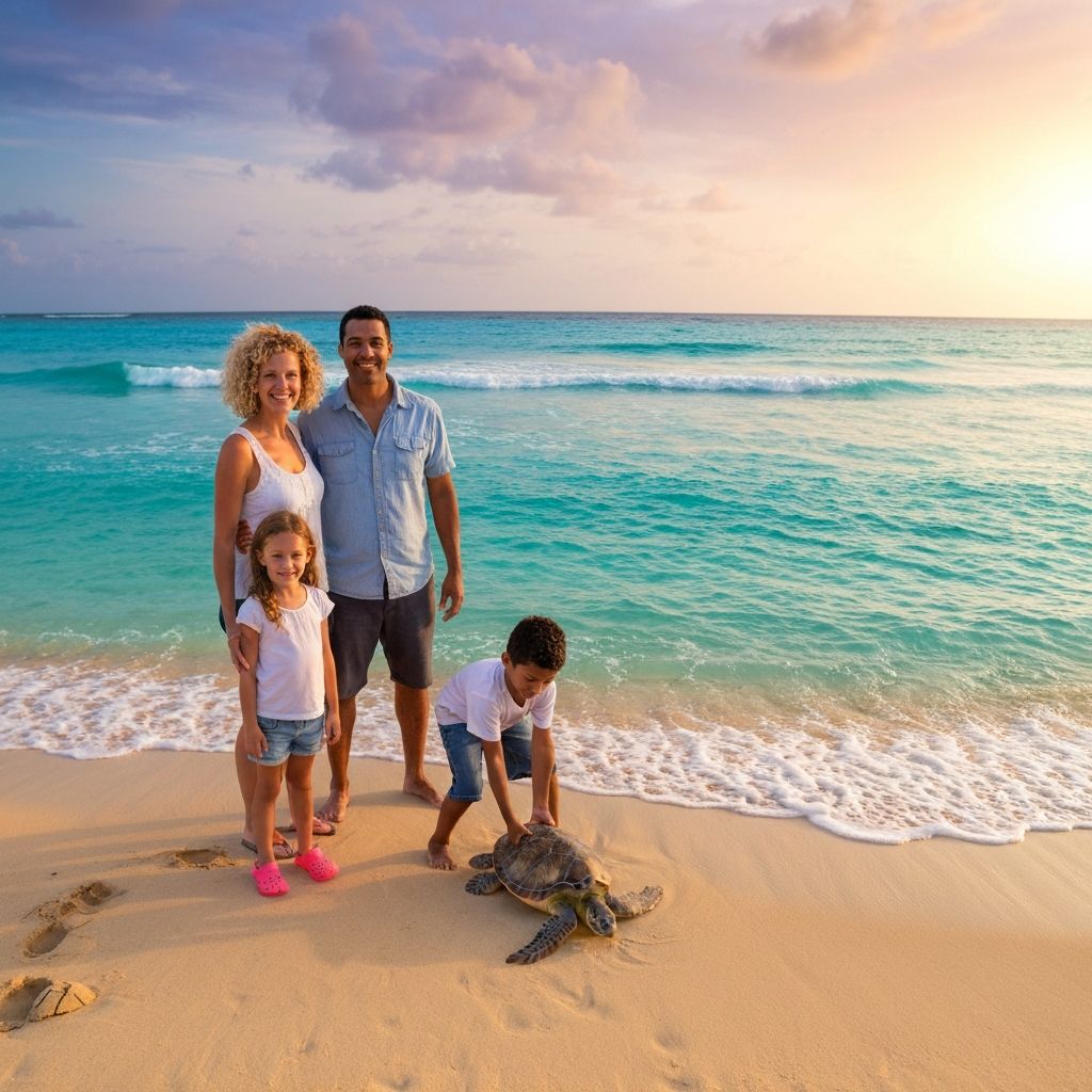 Happy family at the beach